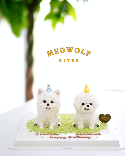 3D立體全身蛋糕 (雙毛孩) | 3D cake (two paws)