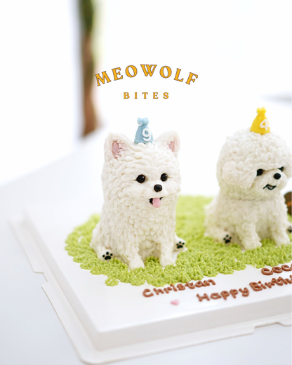 3D立體全身蛋糕 (雙毛孩) | 3D cake (two paws)